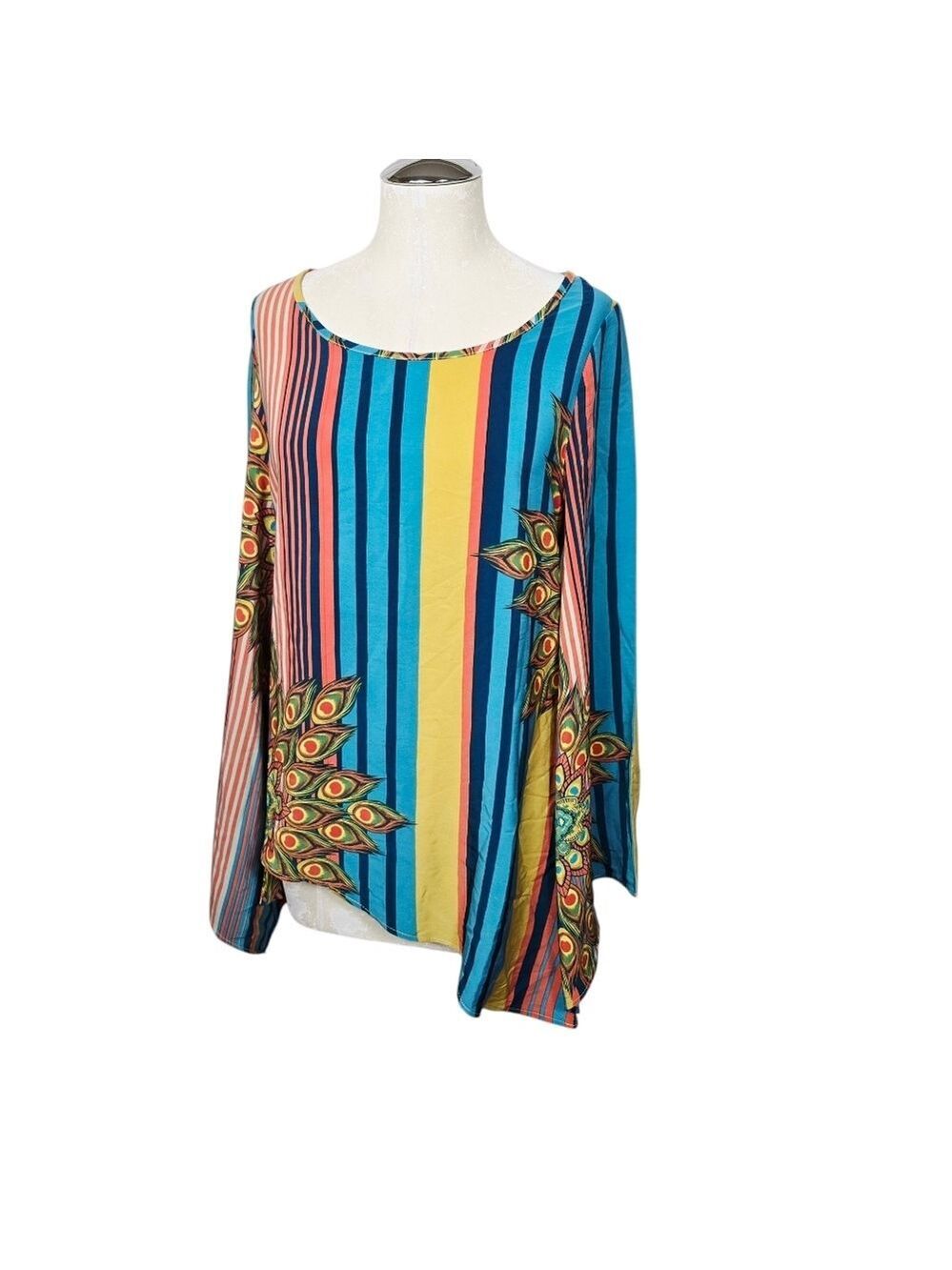 Maude Striped Long Statement Sleeves Blouse M